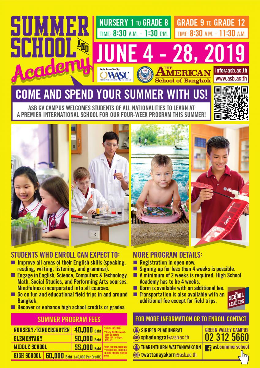 Summer Program American School Bangkok